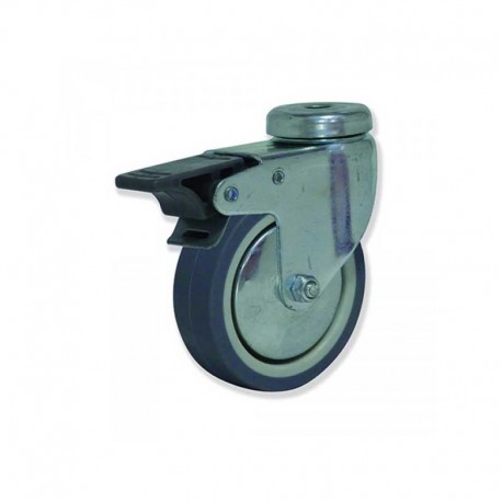 RUEDA GIRATORIA CON FRENO DE TERMO-CAUCHO 100 MM PARA MUEBLES Y CARGAS LIGERAS SOPORTA 70 KG RUEDA GIRATORIA CON FRENO DE TERMO-CAUCHO 100 MM PARA MUEBLES Y CARGAS LIGERAS SOPORTA 70 KG