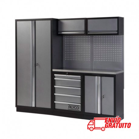 MUEBLE DE TALLER 458X2000X2275MM 3 MÓDULOS ACERO INOX.