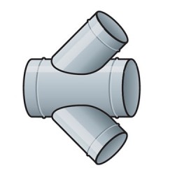 CRUZ CON REDUCCIÓN A 45° DE CHAPA GALVANIZADA VARIAS MEDIDAS CRUZ CON REDUCCIÓN A 45° DE CHAPA GALVANIZADA VARIAS MEDIDAS