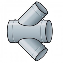 CRUZ CON REDUCCIÓN CÓNICA A 45° DE CHAPA GALVANIZADA CRUZ CON REDUCCIÓN CÓNICA A 45° DE CHAPA GALVANIZADA