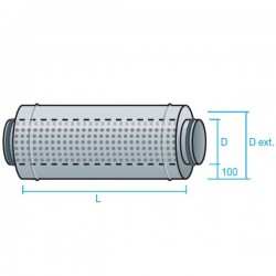 SILENCIADOR CIRCULAR CON AISLAMIENTO ACÚSTICO 100MM SILENCIADOR CIRCULAR CON AISLAMIENTO ACÚSTICO 100MM