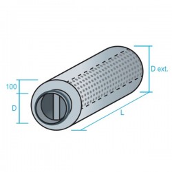 SILENCIADOR CIRCULAR CON NÚCLEO CENTRALY AISLAMIENTO ACÚSTICO 100MM SILENCIADOR CIRCULAR CON NÚCLEO CENTRALY AISLAMIENTO ACÚSTICO 100MM