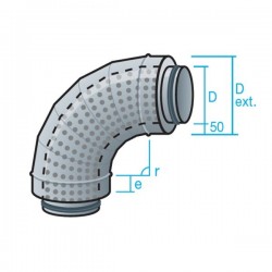SILENCIADOR CODO 90° CON ACÚSTICO 50MM SILENCIADOR CODO 90° CON ACÚSTICO 50MM