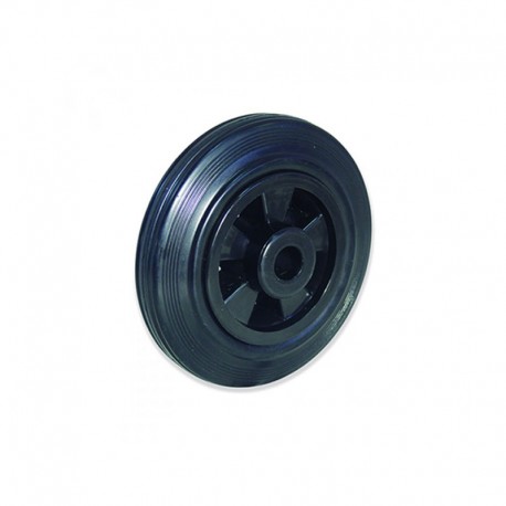 RUEDA SIN SOPORTE DE GOMA DE 100 MM Y EJE DE PLÁSTICO PARA CARGA DE 70 KG RUEDA SIN SOPORTE DE GOMA DE 100 MM Y EJE DE PLÁSTICO PARA CARGA DE 70 KG