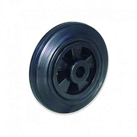 RUEDA SIN SOPORTE DE GOMA 160 MM Y EJE DE PLÁSTICO PARA CARGA DE 140 KG RUEDA SIN SOPORTE DE GOMA 160 MM Y EJE DE PLÁSTICO PARA CARGA DE 140 KG